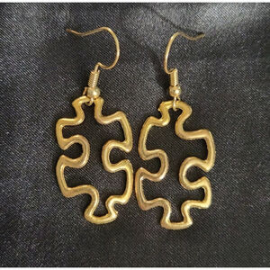 Gold Puzzle Piece Earrings